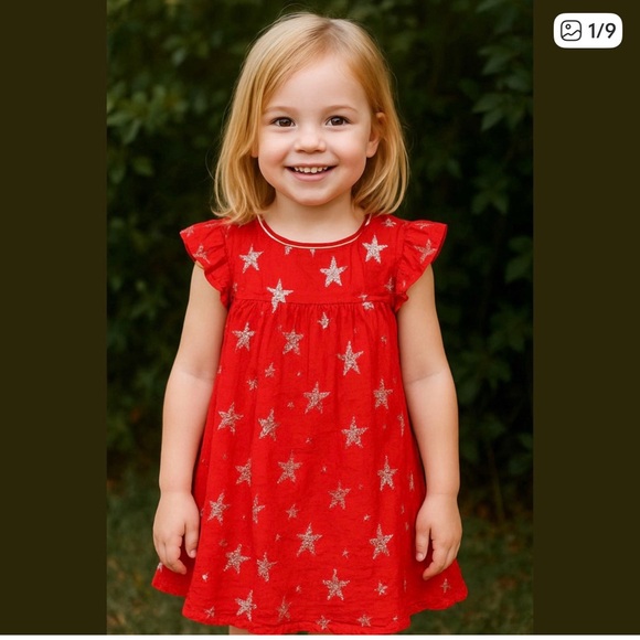 Cat & Jack Red Star Dress - Picture 1 of 8